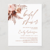 Budget Terracotta Floral Boho Brautparty Flyer (Vorne)
