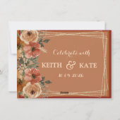 BUDGET Terracotta Floral Elegant Save Date     Einladung (Rückseite)