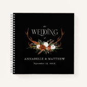 Budget Terracotta floral Hochzeitsgast Buch rustik (Vorderseite)