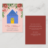 Budget Terracotta Floral New Address Ankündigung (Vorne/Hinten)