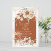 BUDGET Terracotta Floral Pampas Gras PROBE (Stehend Vorderseite)