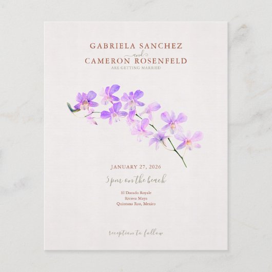 Budget Terracotta Floral QR Code Hochzeit einladen (Vorderseite)