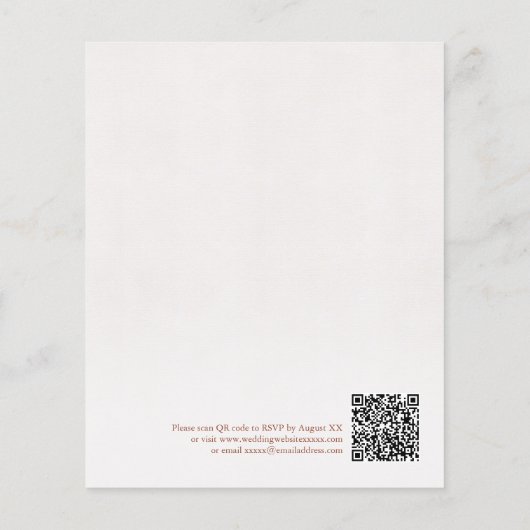 Budget Terracotta Floral QR Code Hochzeit einladen (Rückseite)