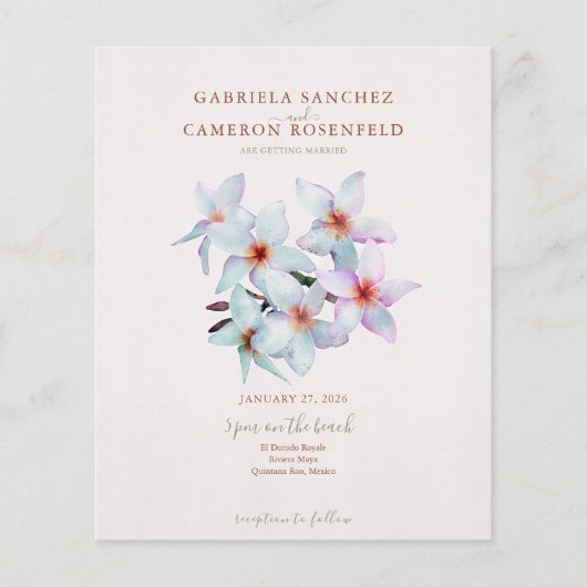 Budget Terracotta Floral QR Code Hochzeit einladen (Vorderseite)