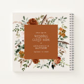 Budget terracotta florale Hochzeitsgast-Buch rusti Notizblock (Rückseite)