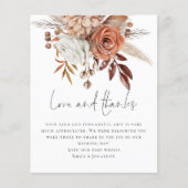 Budget Terracotta Florals Liebe Dank Hochzeit (Vorderseite)
