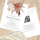 Budget Terracotta Florals QR Code Bohemisch Weddin