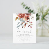 BUDGET Terracotta Florals QR Wedding Abend Party (Stehend Vorderseite)