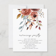 BUDGET Terracotta Florals QR Wedding Abend Party