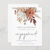 Budget Terracotta Florals Verlobung Ankündigung (Vorne/Hinten)