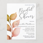 Budget Terracotta Foliage Bridal Dusche Einladung (Vorderseite)