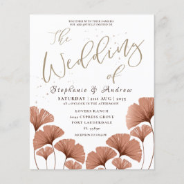 Budget Terracotta Foliage Wedding Einladung