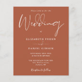 Budget Terracotta Foto Hochzeit Einladung (Vorderseite)
