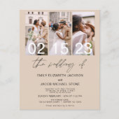 Budget Terracotta Foto Hochzeit Einladung Flyer (Vorne)