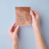 Budget terracotta Foto Hochzeit Einladung Flyer (Gruppe)