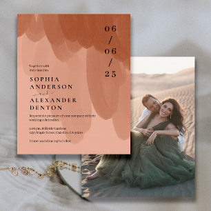 Budget terracotta Foto Hochzeit Einladung Flyer
