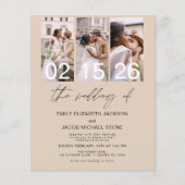 Budget Terracotta Foto QR Code Einladung Hochzeit (Vorderseite)