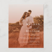 Budget Terracotta Foto Qr Code Hochzeit (Vorderseite)