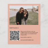 Budget terracotta Foto QR Website Hochzeit einlade (Rückseite)
