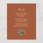 Budget Terracotta Gold Glitzer QR Code Wedding (Rückseite)