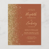 Budget Terracotta Gold Glitzer QR Code Wedding (Vorderseite)