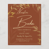 Budget Terracotta GOLD Nuestra Boda Spanish Weddin (Vorderseite)