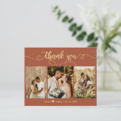 Budget Terracotta Gold Script Foto Hochzeit (Stehend Vorderseite)