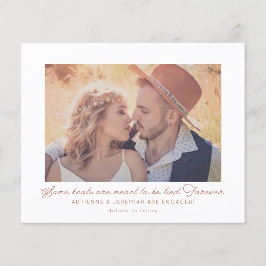 Budget Terracotta Knot Foto Verlobung (Vorderseite)