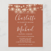 Budget Terracotta Lights Foto Hochzeit Einladung (Vorderseite)