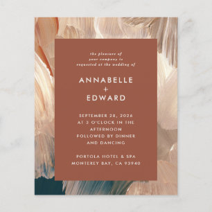 Budget Terracotta malerische Hochzeit Einladung Flyer