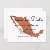 Budget Terracotta Mexiko Hochzeit retten das Datum (Vorne/Hinten)