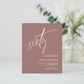 Budget Terracotta Minimal 60. Geburtstag Einladung (Stehend Vorderseite)