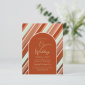 BUDGET Terracotta Mint Green Wedding INVITE (Stehend Vorderseite)
