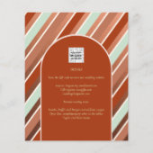 BUDGET Terracotta Mint Green Wedding INVITE (Rückseite)