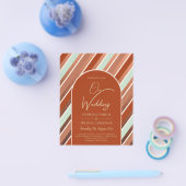 BUDGET Terracotta Mint Green Wedding INVITE Flyer (Einzeln)