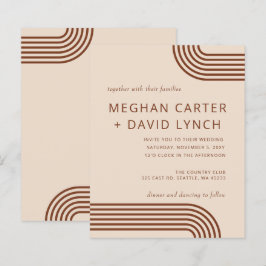 Budget Terracotta Moderne Hochzeit Einladung