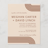 Budget Terracotta Moderne Hochzeit Einladung (Vorderseite)