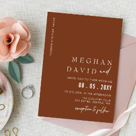 Budget Terracotta Moderne Hochzeit Einladung