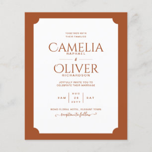 BUDGET Terracotta MONOCHROME Hochzeitspapier Flyer