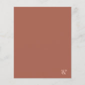 Budget Terracotta Monogram Wedding Einladung Flyer (Hinten)