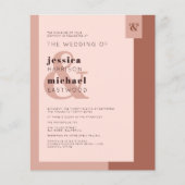 Budget Terracotta Monogram Wedding Einladung Flyer (Vorne)