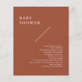 Budget Terracotta Neutral Baby Dusche Einladung (Vorderseite)