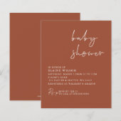 Budget Terracotta Neutral Baby Dusche Einladung (Vorne/Hinten)