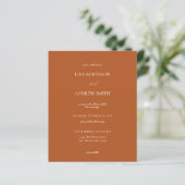 Budget Terracotta Orange Calligraphy Wedding (Stehend Vorderseite)