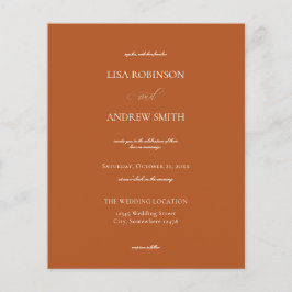 Budget Terracotta Orange Calligraphy Wedding Flyer