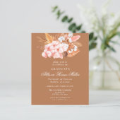 Budget Terracotta Pampas Abschluss Einladung (Stehend Vorderseite)