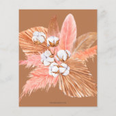 Budget Terracotta Pampas Abschluss Einladung (Rückseite)