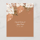 Budget Terracotta Pampas Arched Wedding Einladung (Rückseite)