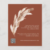 Budget Terracotta Pampas elegante Hochzeit einlade Flyer (Hinten)