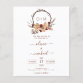 Budget Terracotta Pampas Grass Monogram Wedding (Vorderseite)